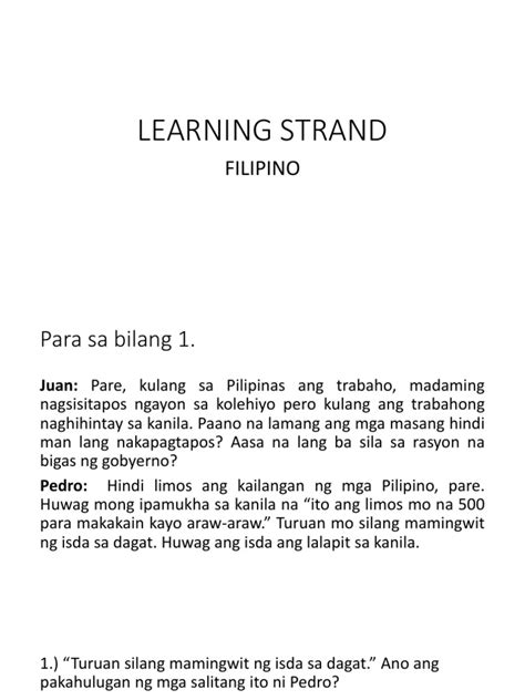 academic strand in tagalog